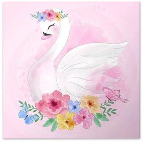 Πίνακας σε καμβά "Baby Swan" Megapap ψηφιακής εκτύπωσης 40x40x3εκ.