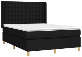 ΚΡΕΒΑΤΙ BOXSPRING ΜΕ ΣΤΡΩΜΑ &amp; LED ΜΑΥΡΟ 140X200 ΕΚ. ΥΦΑΣΜΑΤΙΝΟ 3139199