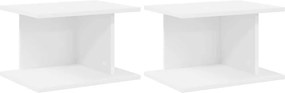 vidaXL Κομοδίνο 2 pcs Λευκό 40 x 30 x 25 εκ Επεξεργασμένο ξύλο