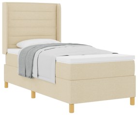 vidaXL Κρεβάτι  με ελατήρια και στρώμα κρέμ, 100x200 εκ.
