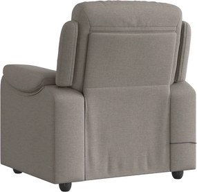vidaXL Πολυθρόνα Μασάζ Ανακλινόμενη Taupe Υφασμάτινη