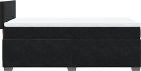 vidaXL Κρεβάτι Boxspring με Στρώμα Μαύρο 100x200 εκ. Βελούδινο
