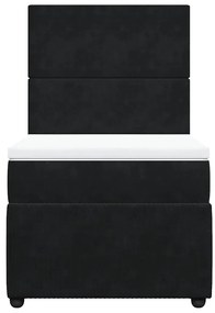 vidaXL Κρεβάτι Boxspring με Στρώμα Μαύρο 100x200 εκ. Βελούδινο