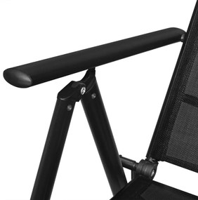 vidaXL Καρέκλες Κήπου Πτυσσόμενες 4 τεμ. Μαύρες Αλουμίνιο / Textilene
