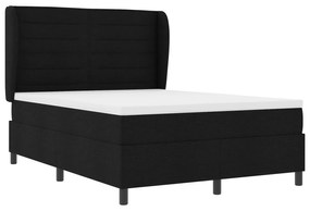 vidaXL Κρεβάτι Box Spring με Στρώμα Μαύρο 160x200 εκ. Υφασμα