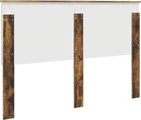 vidaXL Κεφαλάρι με κεφαλάρι Καπνιστό Δρύς 150 cm Επεξεργασμένο ξύλο