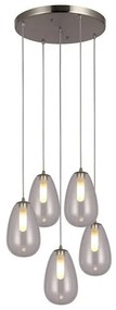Κρεμαστό Φωτιστικό Οροφής 5xG9 25W IP20 Borro Sunlight-BORRO-5R-SN-Νίκελ Ματ BORRO-5R-SN