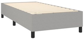 vidaXL Κρεβάτι Boxspring με Στρώμα & LED Αν.Γκρι 90x190 εκ. Υφασμάτινο