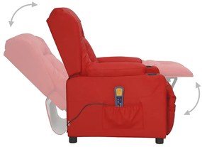 vidaXL Πολυθρόνα Μασάζ Μπορντό από Συνθετικό Δέρμα