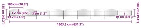 vidaXL Κάγκελα Περίφραξης με Λόγχες Μαύρα (1-1,25) x 15,3 μ. Ατσάλινα