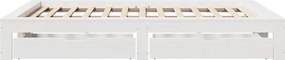 vidaXL Σκελετός Κρεβ. Χωρίς Στρώμα Λευκό 150x200 εκ Μασίφ Πεύκο