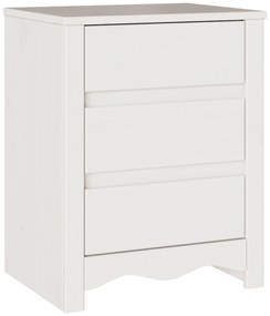 vidaXL κομοδίνο  "DRAMMEN" Λευκό 45x35x56 εκ. Σταθερό Ξύλο Πεύκου