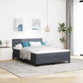 vidaXL Κρεβάτι με Στρώμα Dark Grey 140x200 εκ Βελούδο