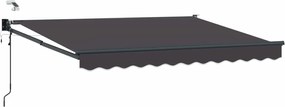 vidaXL Ηλεκτρικό Αναδιπλούμενο Σκίαστρο Ανθρακί 3 x 2,5 μ