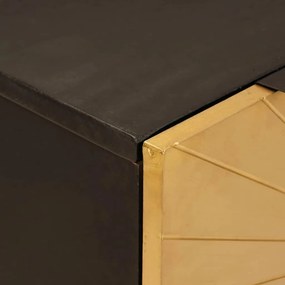 vidaXL Σετ Μπουφέδων 2 pcs Μαύρο και Ορείχαλκος 120 x 33 x 75 εκ