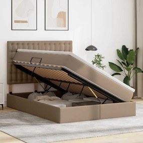 vidaXL Κρεβάτι Αποθήκης Καπουτσίνο 140 x 190 cm Τεχνητό Δέρμα