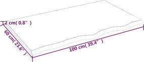 vidaXL Ράφι Τοίχου Σκούρο Καφέ 100x60x2 εκ. Επεξεργ. Μασίφ Ξύλο Δρυός