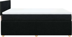 vidaXL Κρεβάτι Boxspring με Στρώμα Μαύρο 140x190 εκ. Υφασμάτινο