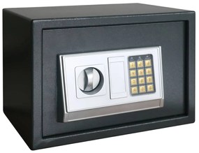 vidaXL Ηλεκτρονικός Ψηφιακός Θησαυρός με Ράφι Σκούρο Γκρι 35x25x25 εκ. Ατσάλι