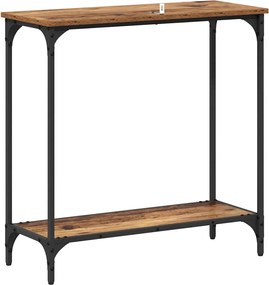 vidaXL Τραπέζι κονσόλας με ράφι Παλαιό ξύλο 75 x 30.5 x 75 εκ