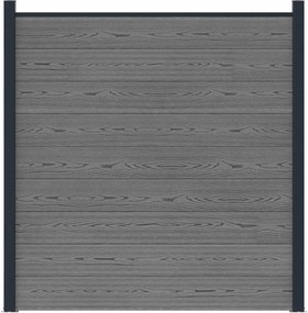 vidaXL Σετ Φράχτη 180 x 186 cm WPC και Αλουμίνιο Γκρι