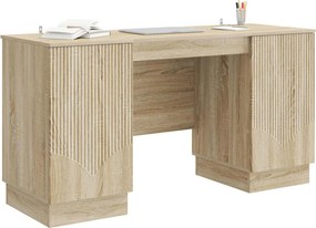 vidaXL Γραφείο Sonoma Δρυς 142,5 x 50 x 75 εκ. Επεξεργασμένο Ξύλο