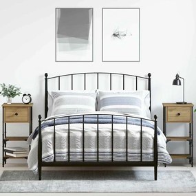 vidaXL Κομοδίνα 2 τεμαχίων Χειροποίητο Δρυς 34x36x70 εκ. Επεξεργασμένο Ξύλο