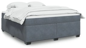 Κρεβάτι Boxspring με Στρώμα Σκούρο Γκρι 180x200 εκ. Βελούδινο