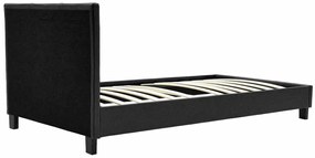 Κρεβάτι Nevil pakoworld μονό 100x200 PU χρώμα μαύρο ματ με ανατομικές τάβλες