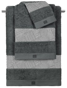 Πετσέτες Μπάνιου (Σετ 3τμχ) Guy Laroche Stencil Silver - Anthracite 500gsm