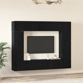 vidaXL Σετ επίπλου τηλεόρασης 8 pcs Μαύρη Δρυς 80 x 30 x 30.5 εκ