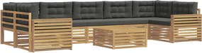 vidaXL Σειρά Καναπέ Εξωτερικού 8 pcs Άσπρο και Ανθρακί