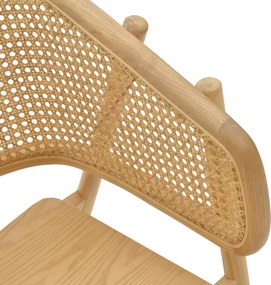 Πολυθρόνα Wenzy pakoworld φυσικό Rattan - μασίφ ξύλο toon 58x58x82εκ