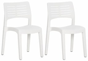 Καρέκλες Κήπου 2 τεμ. Λευκές από Πολυπροπυλένιο - Λευκό