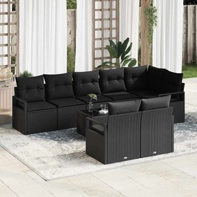 vidaXL Σετ Καναπέ με μαξιλάρι 9 pcs Μαύρο συνθετικό ρατάν