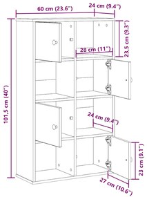 ΒΙΒΛΙΟΘΗΚΗ ΓΚΡΙ SONOMA 60X24X101,5 ΕΚ. ΑΠΟ ΕΠΕΞΕΡΓΑΣΜΕΝΟ ΞΥΛΟ 860396