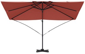 vidaXL Cantilever Roma Ομπρέλα σε Τερακότα 352x251x260 εκ, Αλουμίνιο