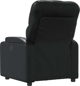vidaXL Πολυθρόνα Μασάζ Ανακλινόμενη Μαύρη από Συνθετικό Δέρμα