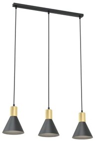 Κρεμαστό Φωτιστικό Οροφής 3xE27 60cm Rosa Emibig -1388/3-Μαύρο-Χρυσό 1388/3