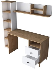 Γραφείο 893RAN3336 120x50x161,8cm Walnut-White