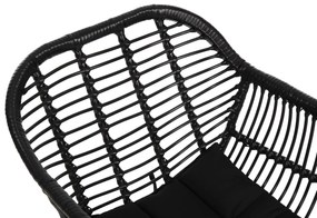 Καρέκλα Πολυθρόνα ALLEGRA C5450.32 Μεταλλική με Μαύρο Wicker &amp; Μαξιλάρι 58x59x82Υεκ. 58x59x82 εκ.