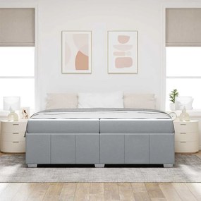 vidaXL Σκελετός Κρεβατιού Ανοιχτό γκρι 200 x 200 cm ύφασμα