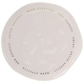 Πιάτο Bon Apetit LBTRD0011368 Φ22cm White-Gold Raeder Porcelain