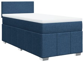 vidaXL Κρεβάτι Boxspring με Στρώμα Μπλε 80x200 εκ. Υφασμάτινο