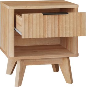 Κομοδίνο Hamea pakoworld mdf σε φυσική απόχρωση 45x39.5x50.2εκ