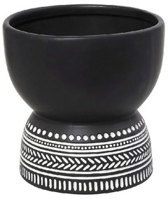 Διακοσμητικό Μπωλ Tribal CER2309 20,5x20,5x20cm Black-White Espiel κεραμικο