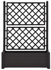 vidaXL Ζαρντινιέρα Κήπου με Καφασωτό Ανθρακί 100 x 43 x 142 εκ. από PP