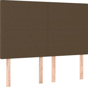 vidaXL Κρεβάτι Boxspring με Στρώμα Σκούρο Καφέ 140x190 εκ. Υφασμάτινο
