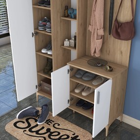 Έπιπλο Εισόδου Καρυδιά / Λευκό EA109 120x37,5x198,6