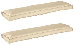 vidaXL Μαξιλάρια Παλέτας για Πάγκο 2 τεμ Μπεζ 150x40x8 εκ Υφάσματος Oxford